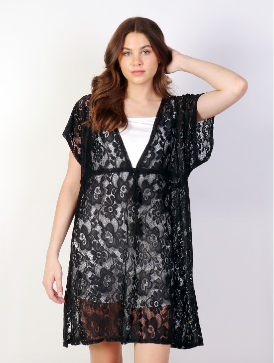 V-Neck Net Lace Fashion Top